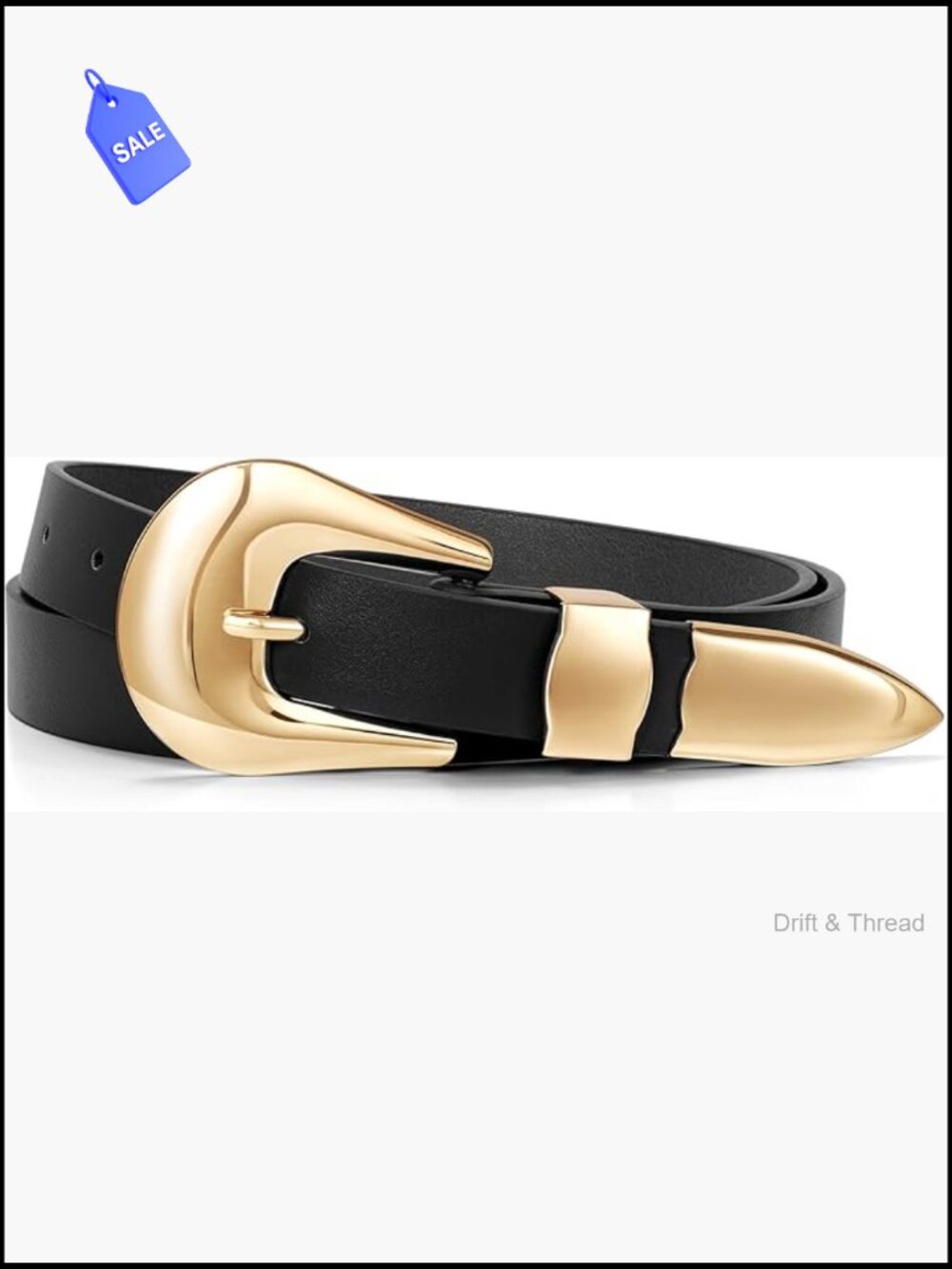 Faux Leather Belt with Gold Buckle for Jeans Dresses Plus Size Adjustable